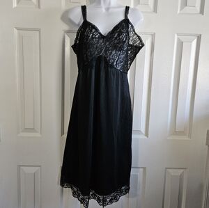 Slip Dress 38A L VTG Babydoll Whimsigoth Sheer Lace Coquette Nightie Goth 60s